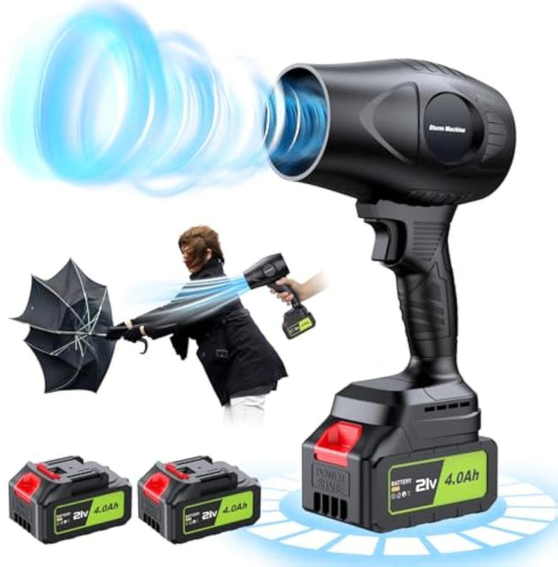 ZARIMI Handheld-Electric-Cordless-Leaf-Blower - 300000RPM - 2 X 4.0Ah Batteries and Charger Included, for Patio Cleaning, Lawn Care, Blowing Leaves and Dust