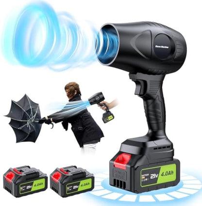 ZARIMI Handheld-Electric-Cordless-Leaf-Blower - 300000RPM - 2 X 4.0Ah Batteries and Charger Included, for Patio Cleaning, Lawn Care, Blowing Leaves and Dust