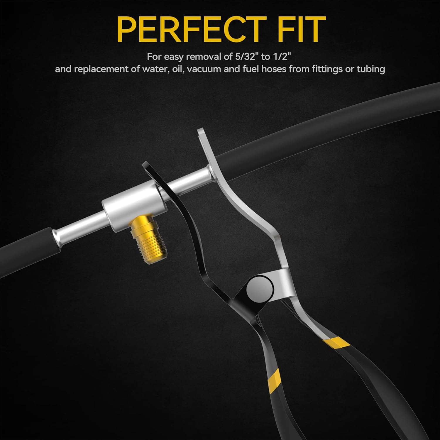 Hose Clamp Pliers Set, Flexible Wire Long Reach Clic R Type Swivel Jaw and Flat Band Pliers for Fuel Oil and Water Work, Automotive Repair Tools Kit, 9 Pieces