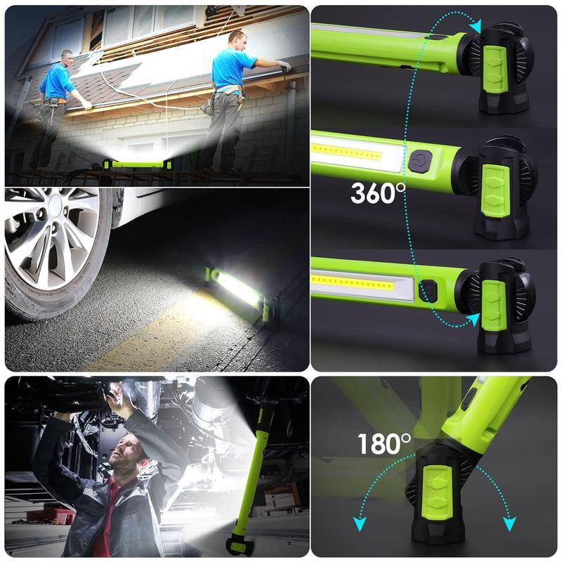 [Father'S Day Sale On]3000Lm Brilliant Work Light, 5200Mah Rechargeable Underhood Lighting with Magnetic Base & Hanging Hooks, Portable Cordless Light for Car Repair/Garage/Job Site/Emergency, Waterproof Durable Flashlight, Boyfriend Husband Father'S Gift