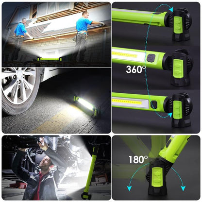 [Father'S Day Sale On]3000Lm Brilliant Work Light, 5200Mah Rechargeable Underhood Lighting with Magnetic Base & Hanging Hooks, Portable Cordless Light for Car Repair/Garage/Job Site/Emergency, Waterproof Durable Flashlight, Boyfriend Husband Father'S Gift