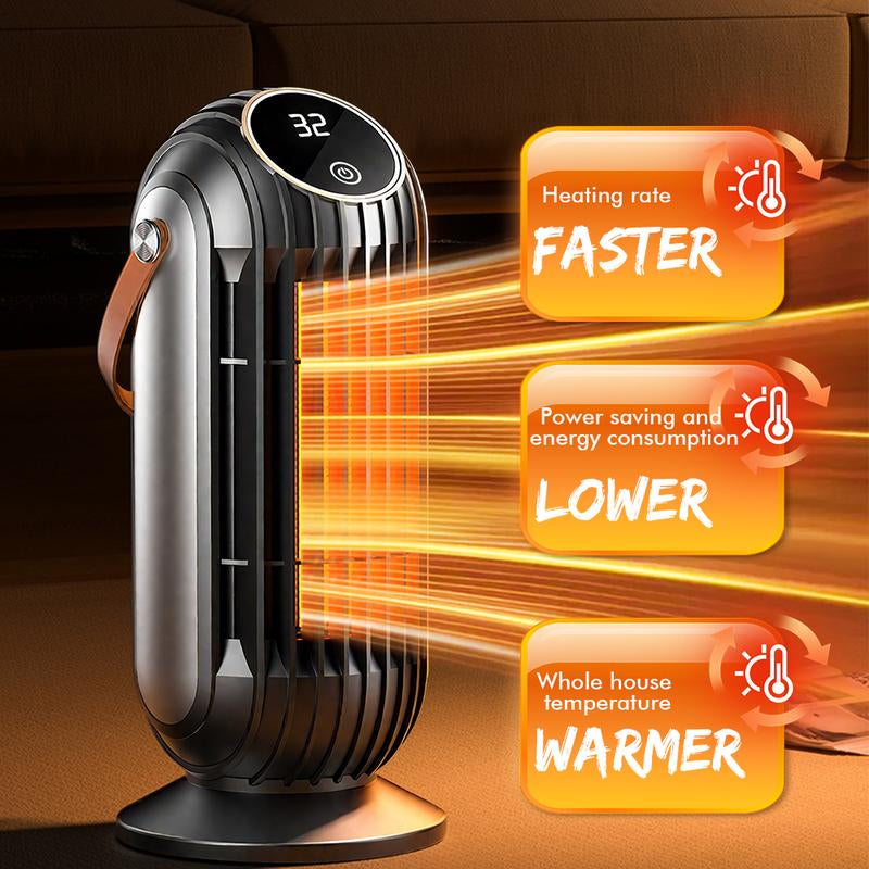 220V Electric Floor Heater with Remote – 1500W PTC 4 Gears, 8H Timer 20-150㎡ Overheat Protection (Black)