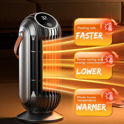 220V Electric Floor Heater with Remote – 1500W PTC 4 Gears, 8H Timer 20-150㎡ Overheat Protection (Black)