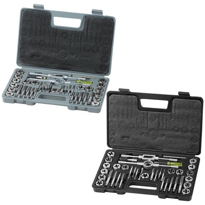 VEVOR Tap and Die Set, 110-Piece Include Metric Size M2 to M18, Bearing Steel Taps and Dies, Essential Threading Tool for Cutting External Internal Threads, with Complete Accessories and Storage Case